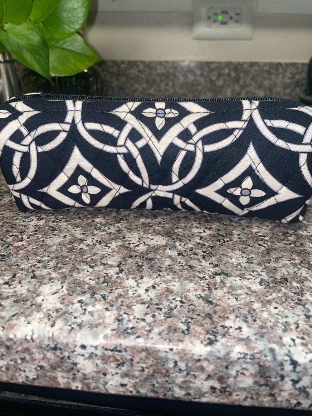 Vera Bradley Black and White Geometric Zip Pouch